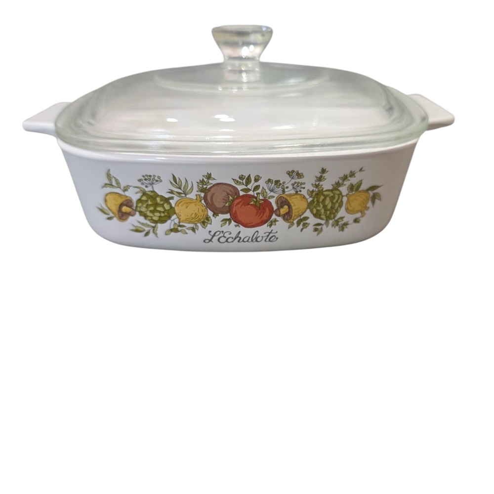 Corning Ware Spice of Life L'Echalote A-1-B 1 Qt Casserole w Lid USA Vintage